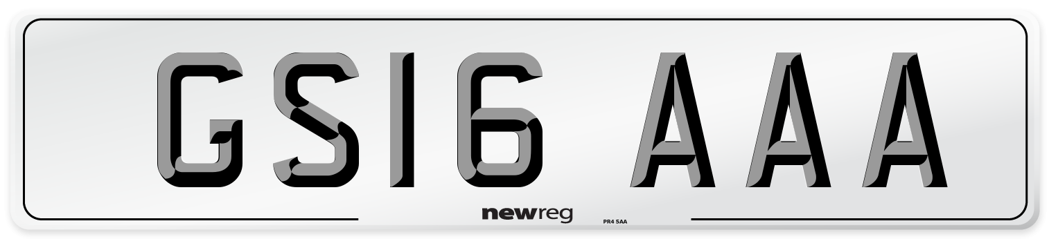 GS16 AAA Number Plate from New Reg